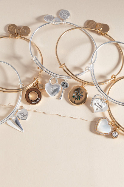 Mother of Pearl Heart Anniversary Bangle ALEX AND ANI