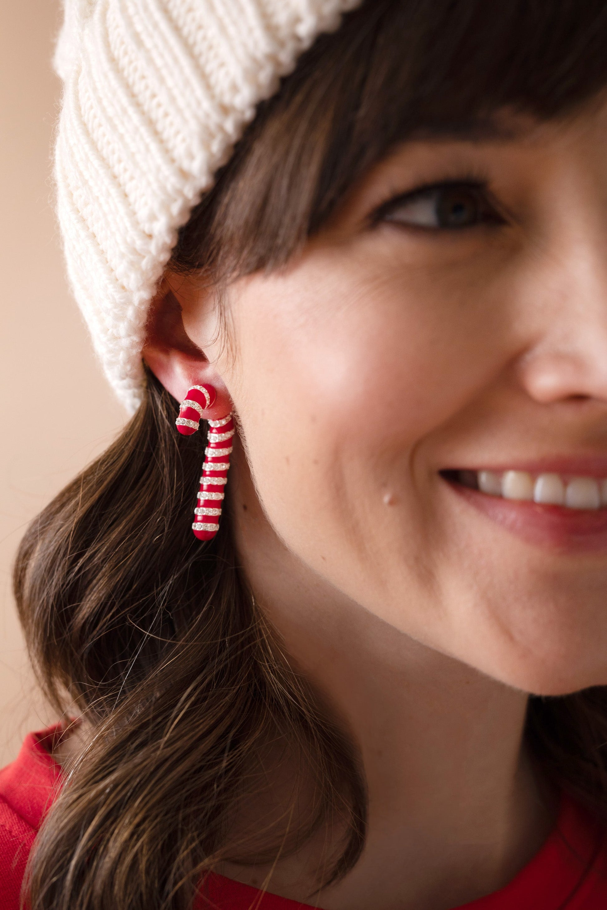 Candy Cane Front-Back Earrings ALEX AND ANI