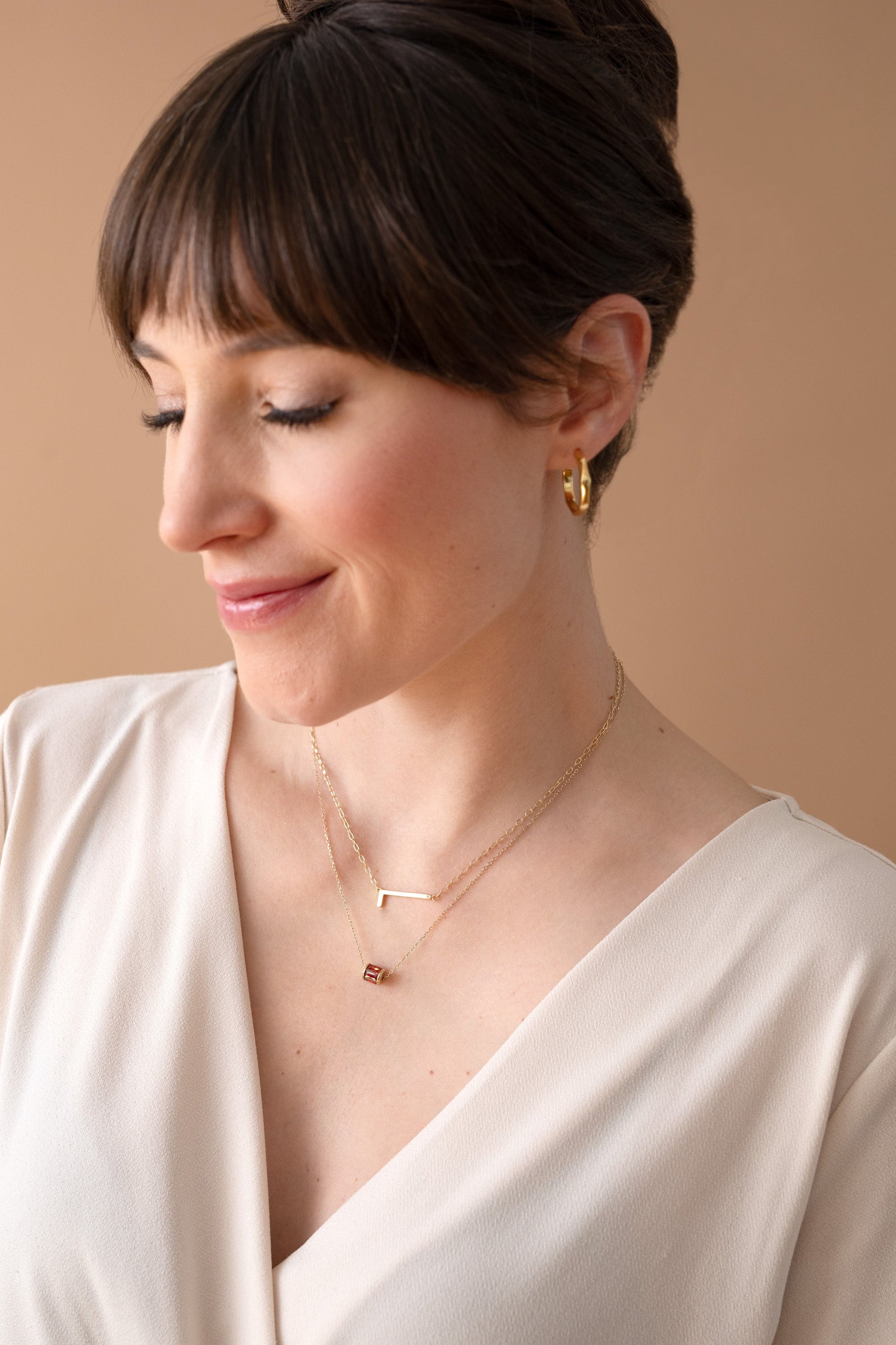 Initial L Precious Elongated Necklace ALEX AND ANI
