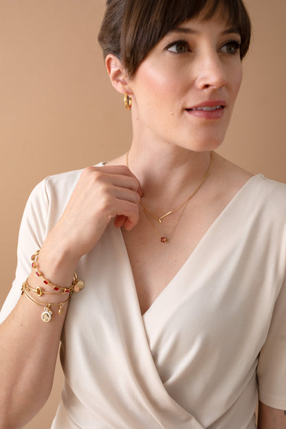 Initial L Precious Elongated Necklace ALEX AND ANI