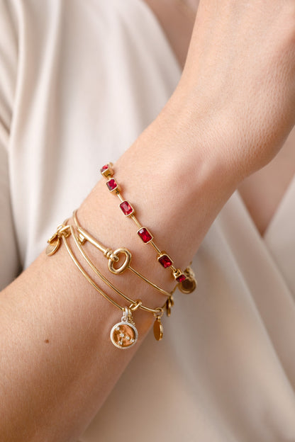 July Birthstone Emerald Cut Bangle ALEX AND ANI