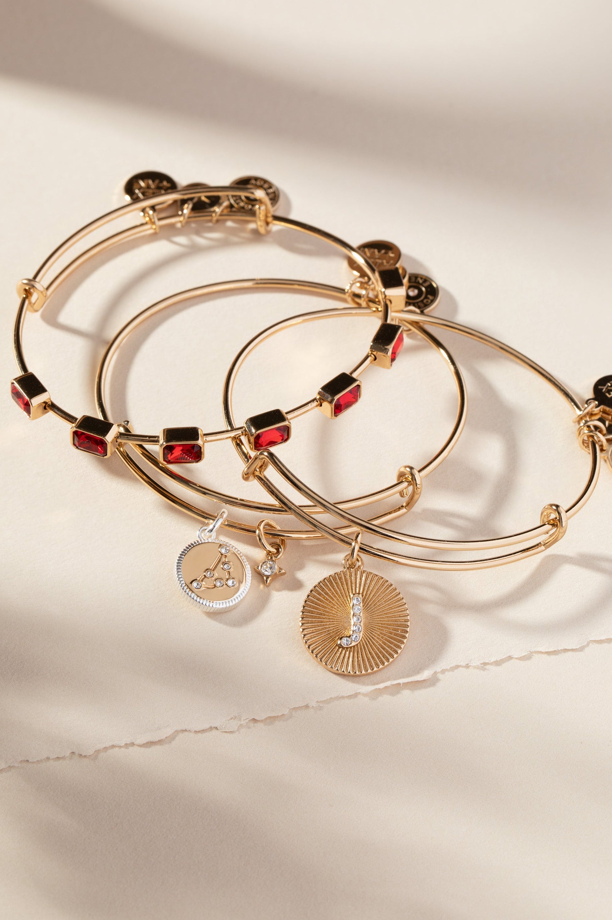 Initial J Pave Starburst Texture Bangle ALEX AND ANI