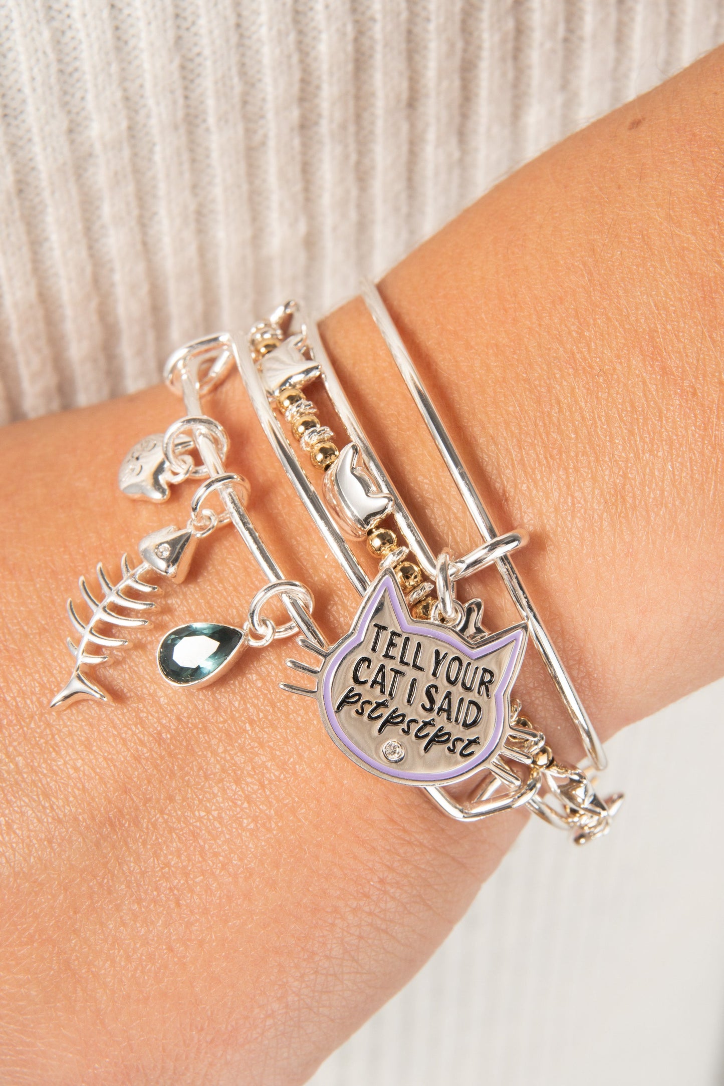 'Tell Your Cat I Said Pst Pst Pst' Bangle ALEX AND ANI