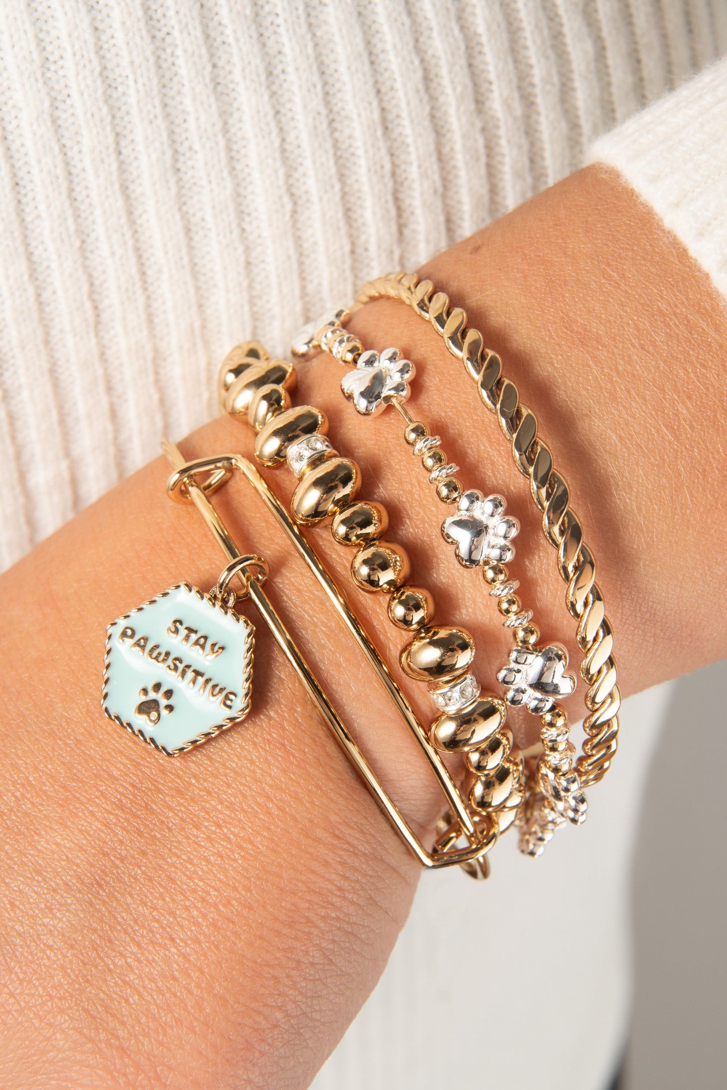 Paw Print Beaded Dog Bangle ALEX AND ANI