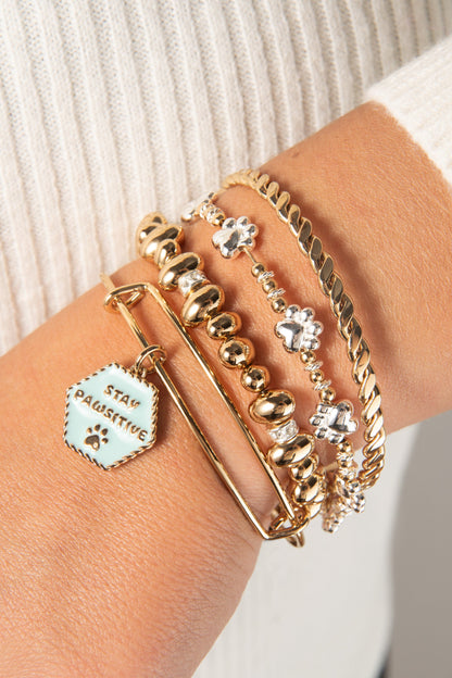 Paw Print Beaded Dog Bangle ALEX AND ANI