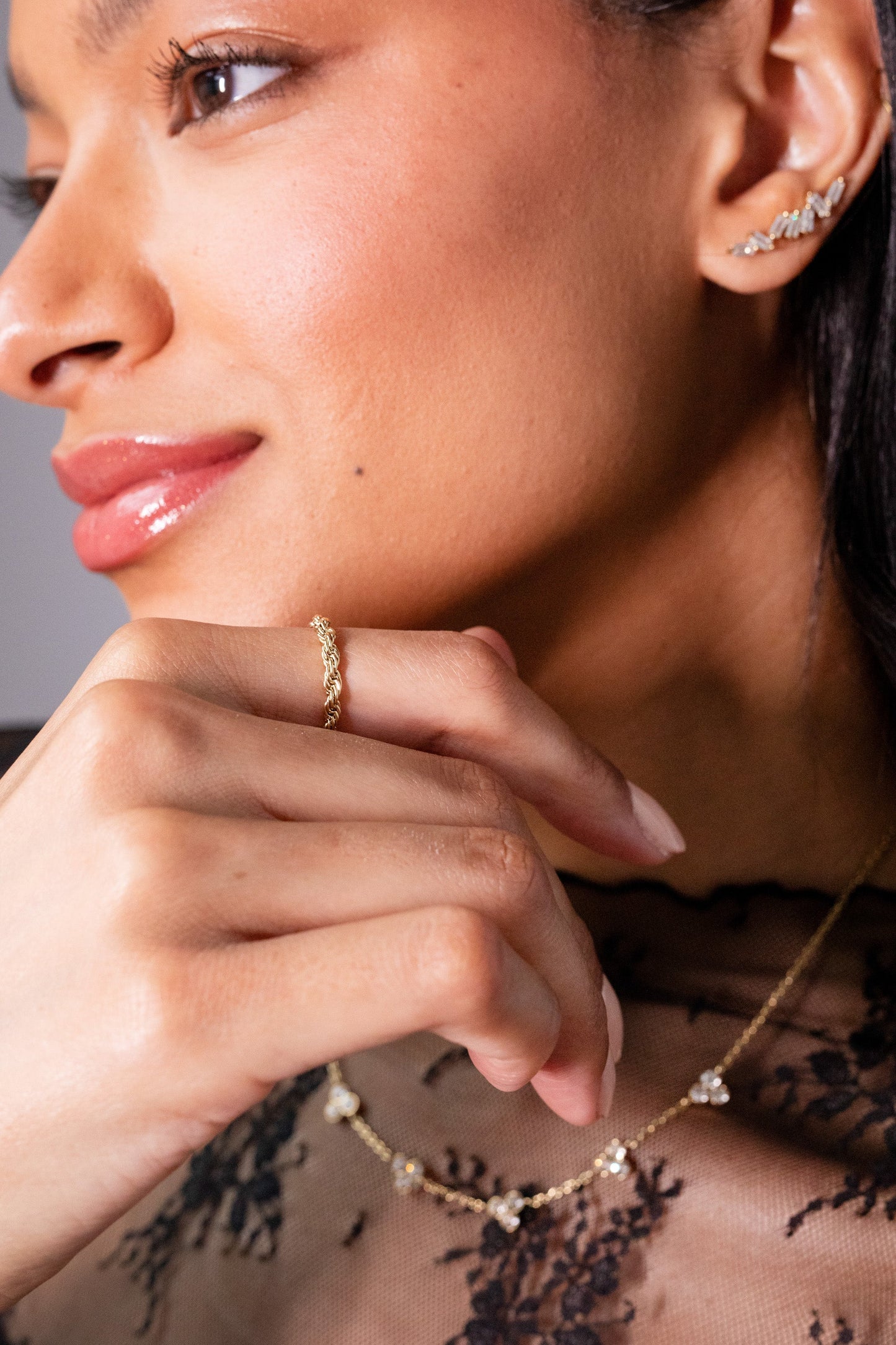 Triple Stone Crystal Inline Necklace ALEX AND ANI
