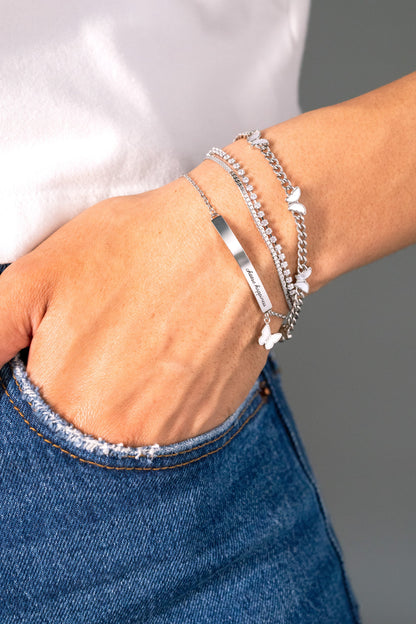 Double Strand Crystal Tennis Chain Bracelet ALEX AND ANI