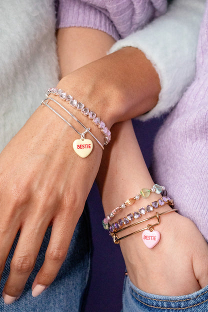 Pink Crystal Heart Stretch Bracelet ALEX AND ANI