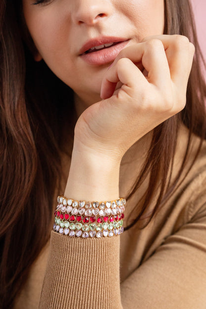 Pink Crystal Heart Stretch Bracelet ALEX AND ANI