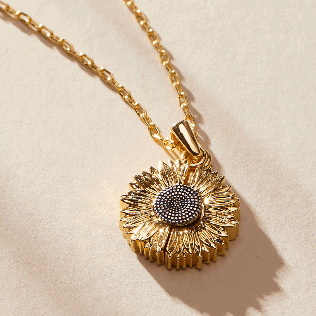 Sunflower 'Choose Happiness' Mantra Necklace ALEX AND ANI