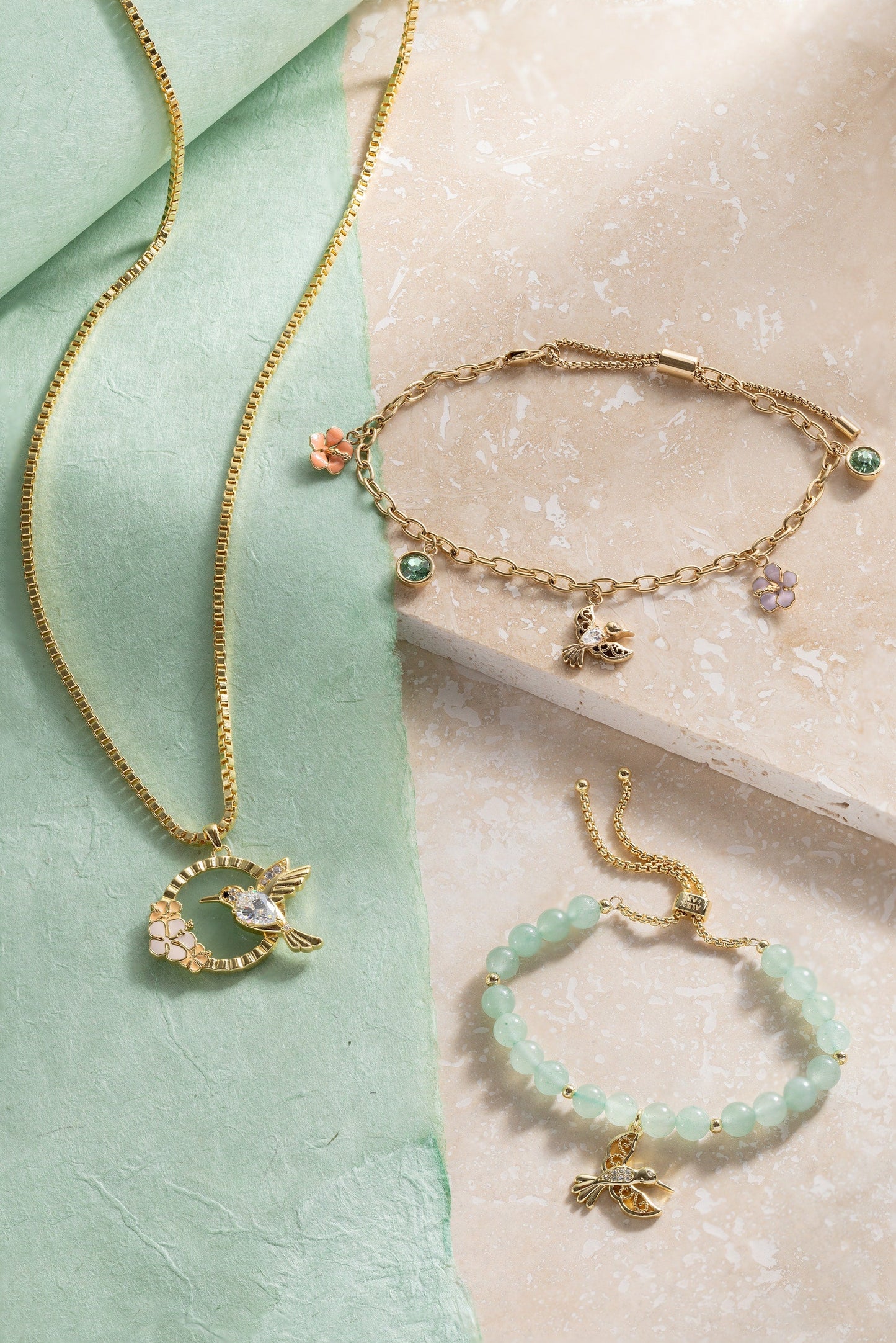 Hummingbird Multicharm Adjustable Anklet ALEX AND ANI