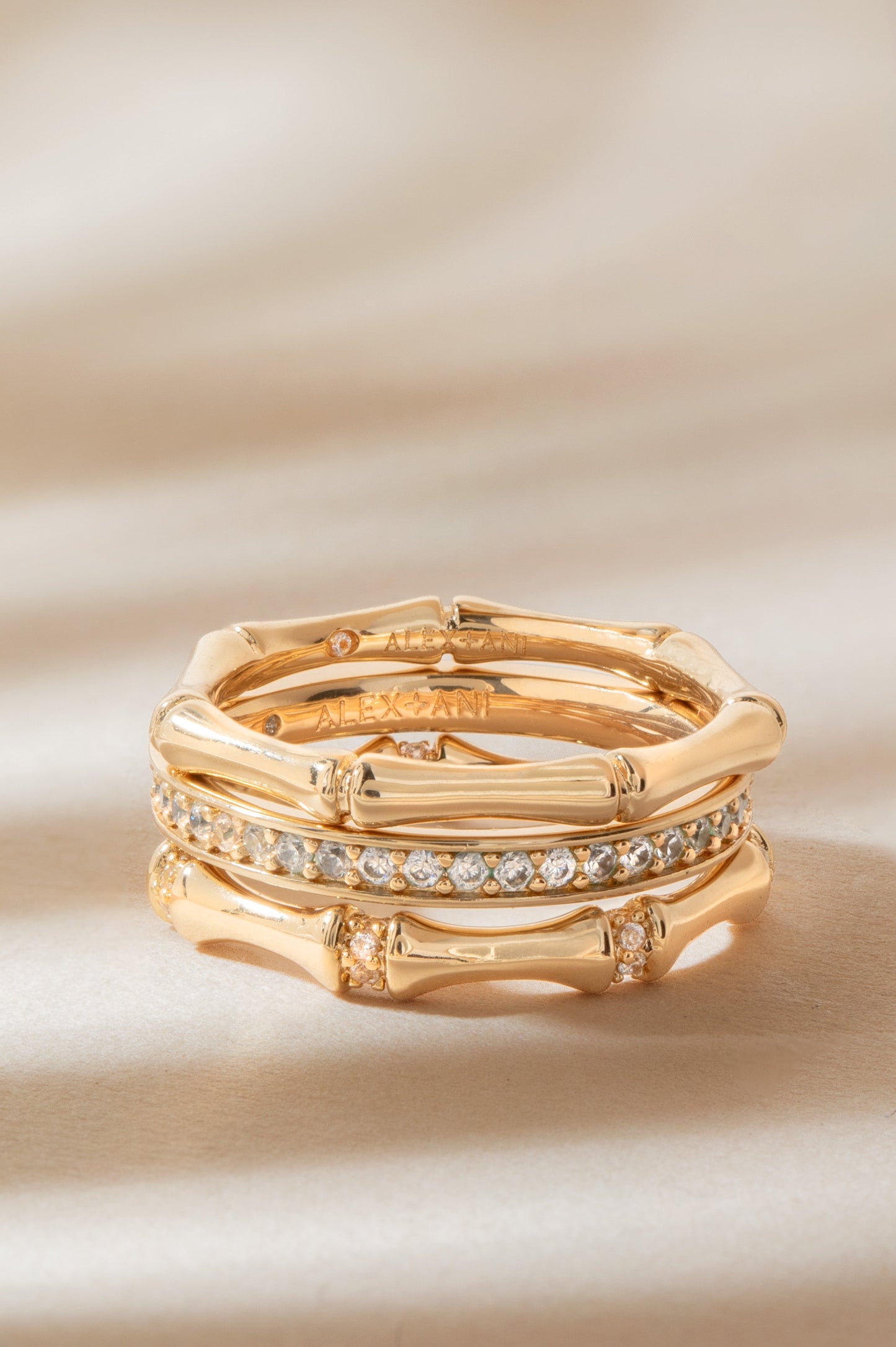 Bamboo Trio Ring Set ALEX AND ANI