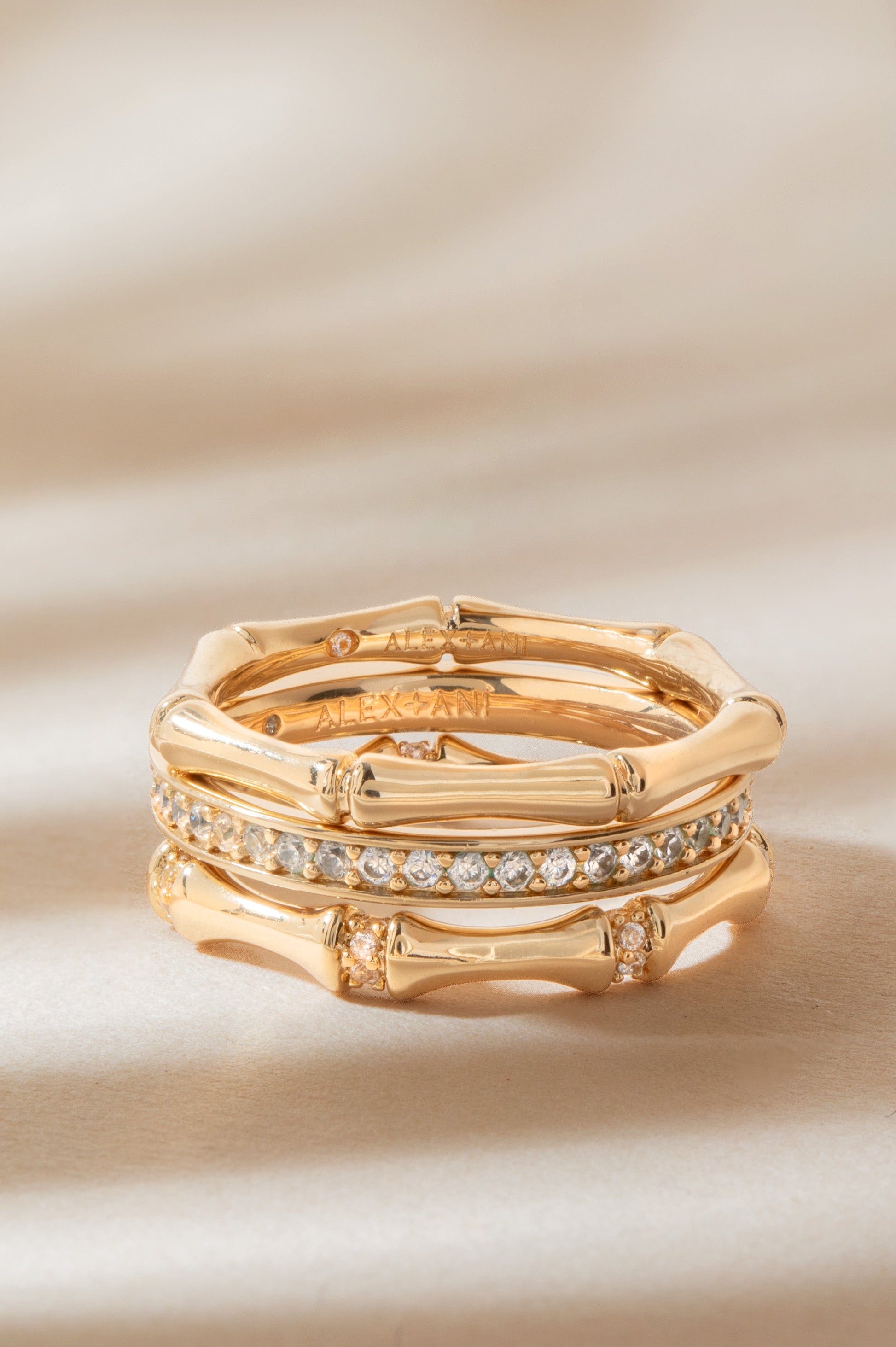 Bamboo Trio Ring Set ALEX AND ANI