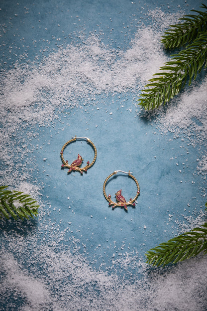 Cardinal Reversible Hoop Earrings ALEX AND ANI