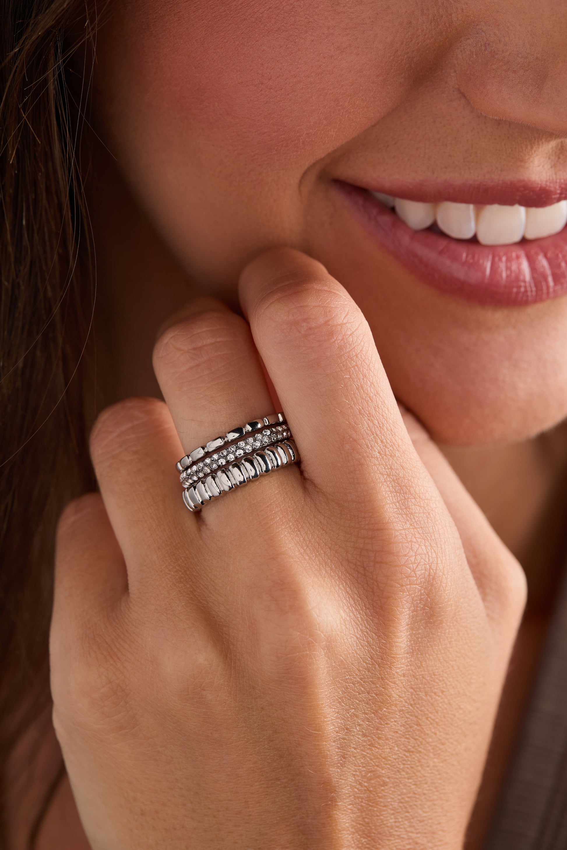 Ribbed Stacking Ring Set of 3 ALEX AND ANI