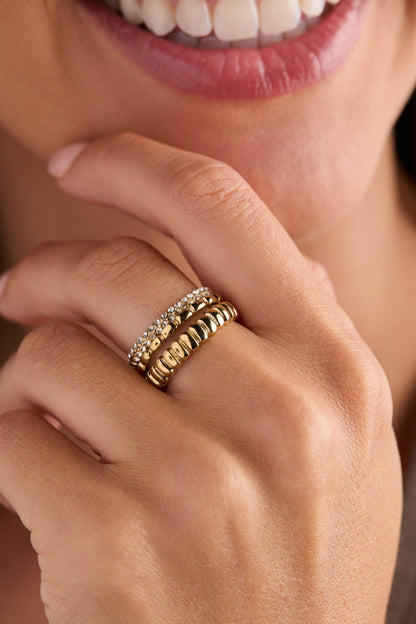 Ribbed Stacking Ring Set of 3 ALEX AND ANI