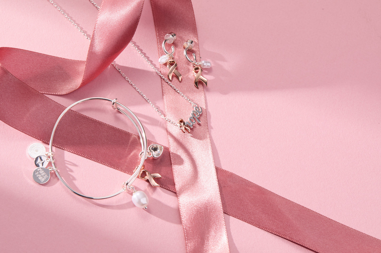 'Hope' Breast Cancer Awareness Pink Ribbon Necklace ALEX AND ANI