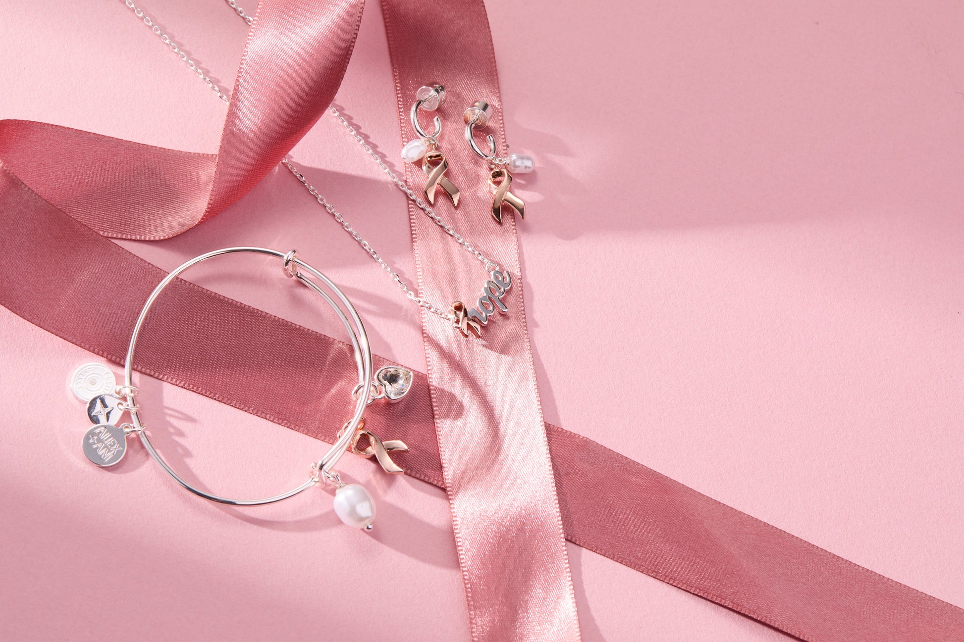 'Hope' Breast Cancer Awareness Pink Ribbon Necklace ALEX AND ANI
