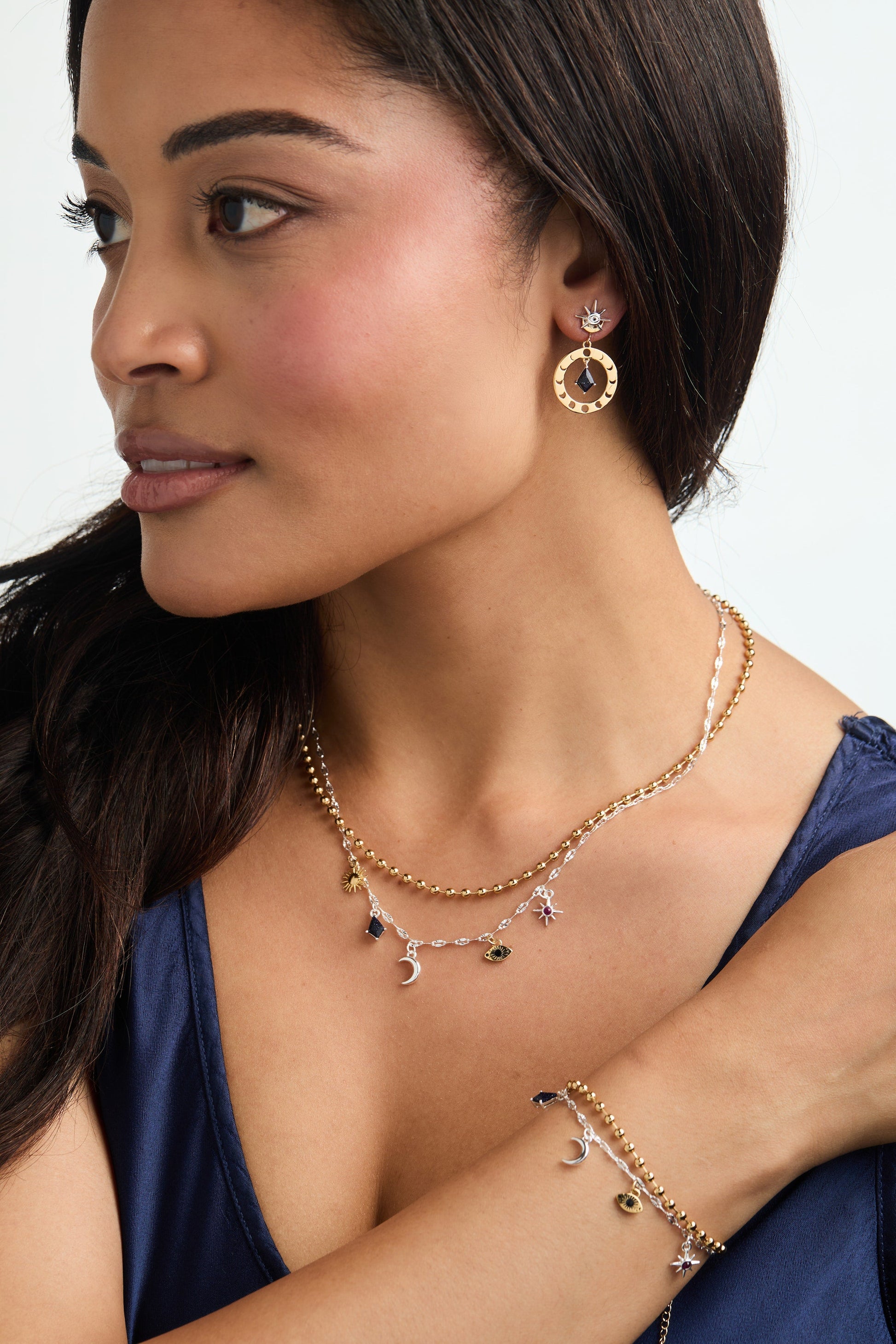 Moon Magic 2 Row Charm Necklace ALEX AND ANI