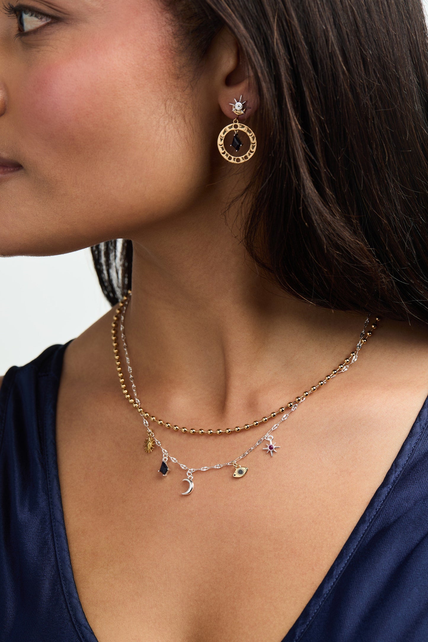 Moon Magic 2 Row Charm Necklace ALEX AND ANI