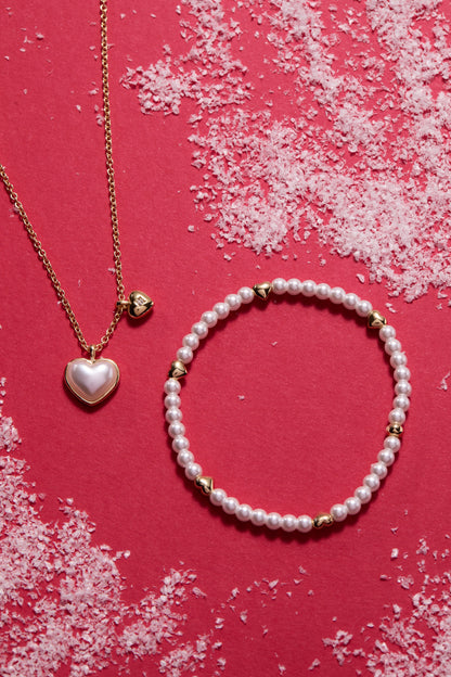 Pearl Heart Duo Charm Necklace ALEX AND ANI