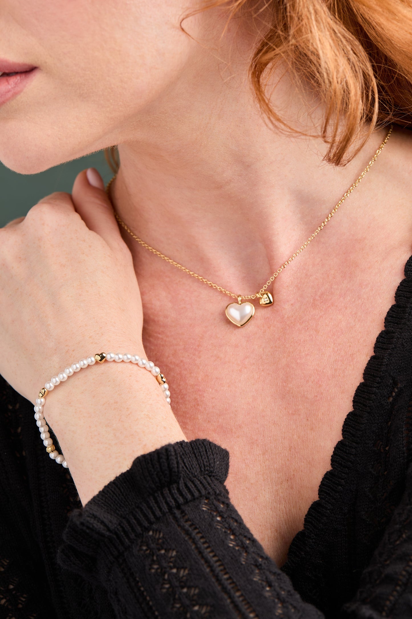 Heart and Pearl Stretch Bracelet ALEX AND ANI