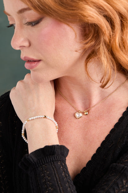 Heart and Pearl Stretch Bracelet ALEX AND ANI
