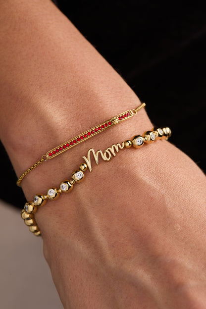 Mom Elongated Crystal Stretch Bracelet ALEX AND ANI