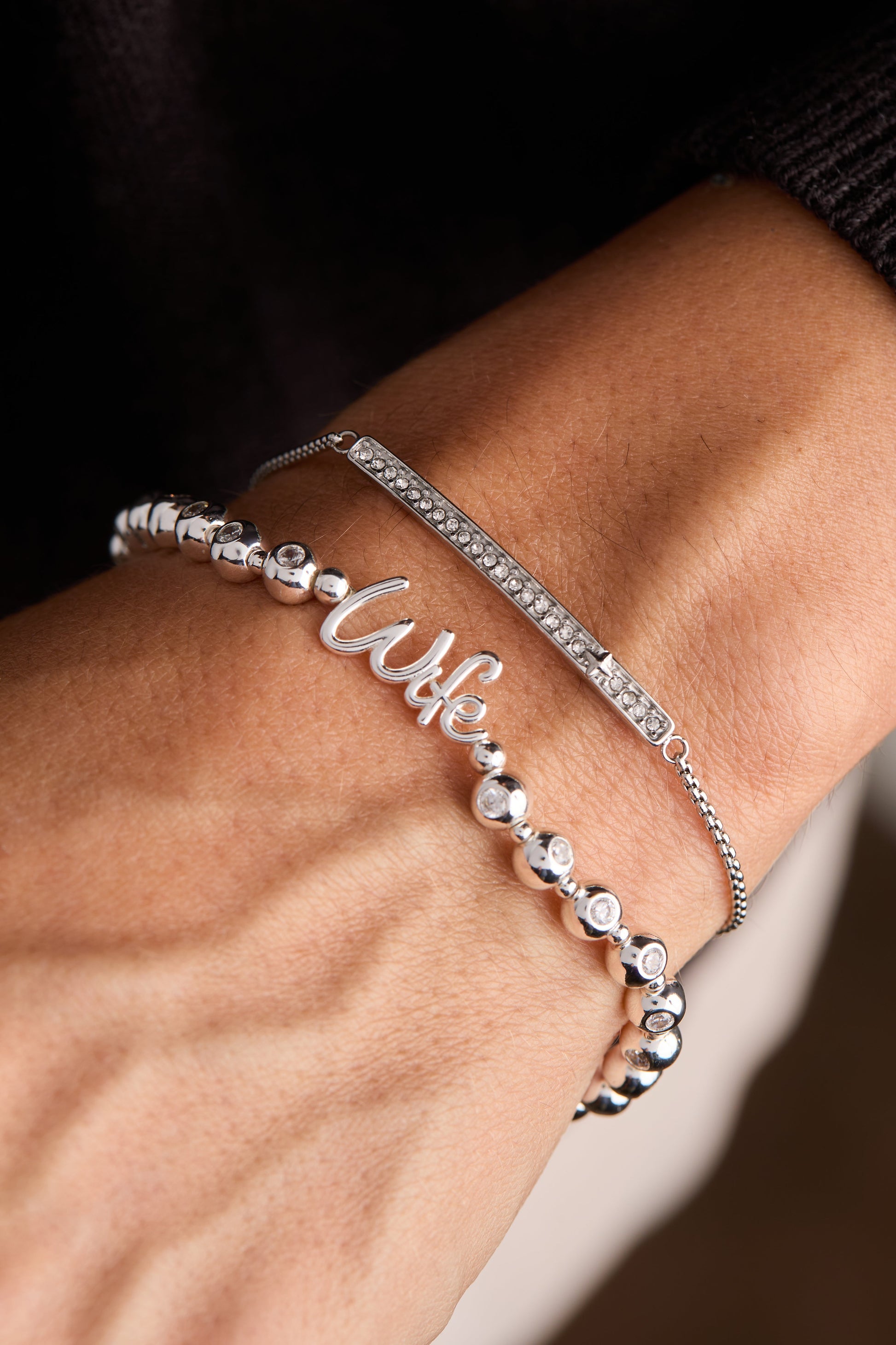 Wife Elongated Crystal Stretch Bracelet ALEX AND ANI