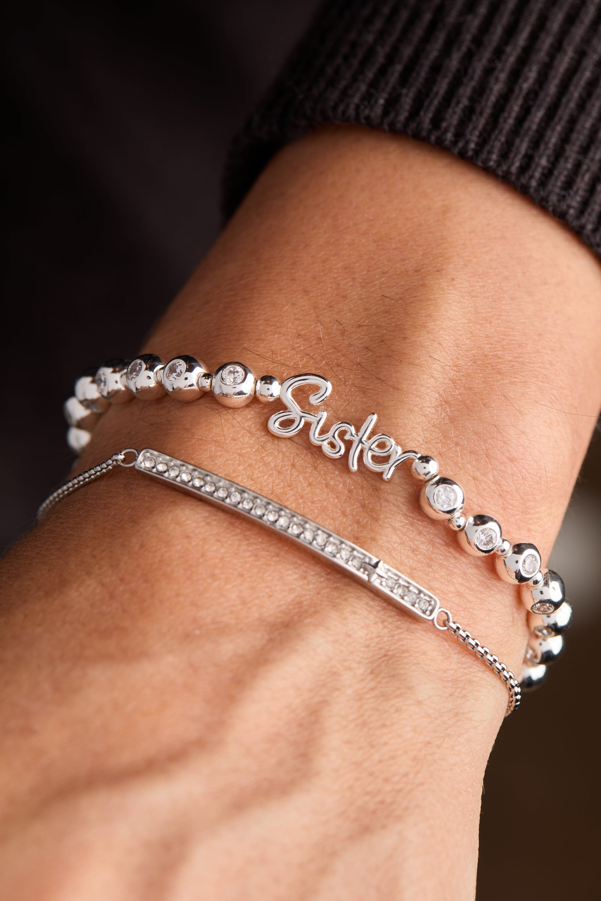 Sister Elongated Crystal Stretch Bracelet ALEX AND ANI