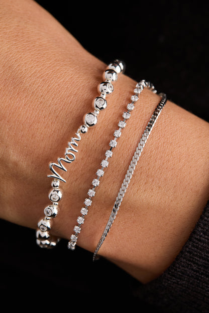 Mom Elongated Crystal Stretch Bracelet ALEX AND ANI