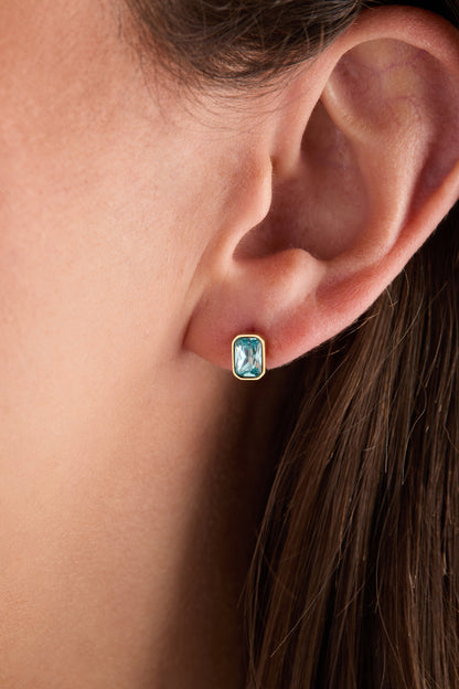 March Emerald-Cut Birthstone Stud ALEX AND ANI