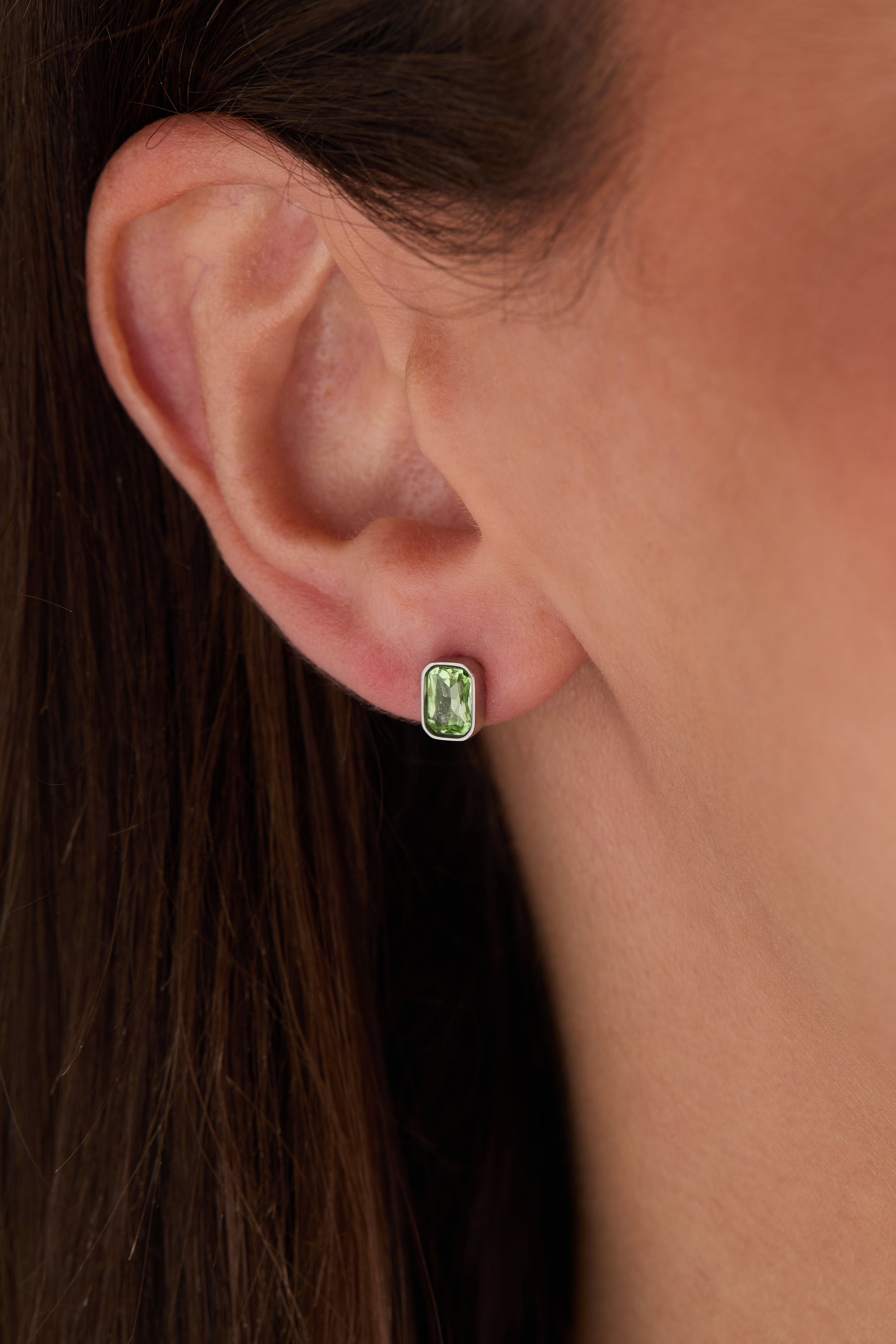 August Emerald-Cut Birthstone Stud Earrings ALEX AND ANI