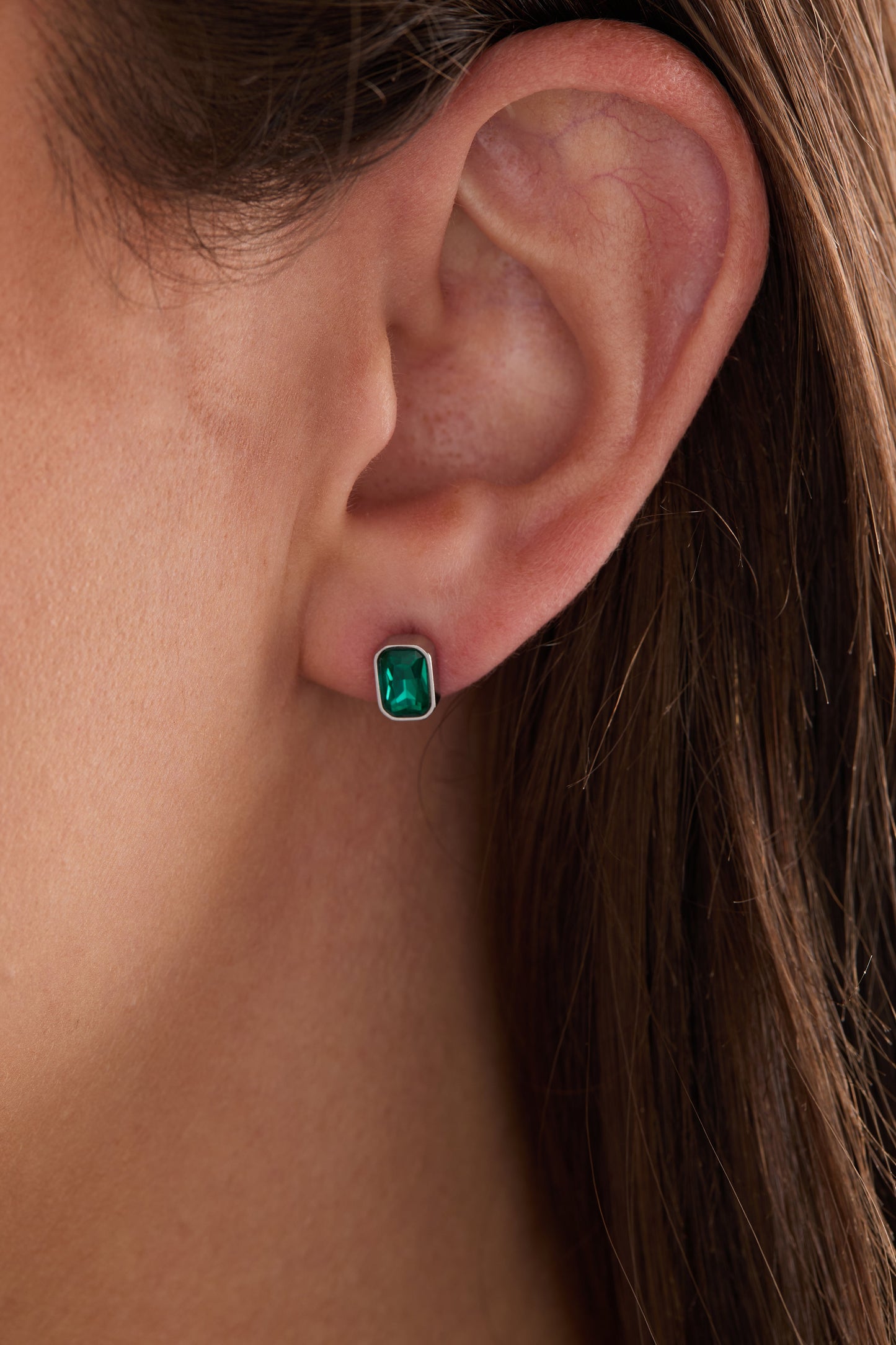 December Emerald-Cut Birthstone Stud Earrings ALEX AND ANI