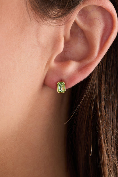 August Emerald-Cut Birthstone Stud Earrings ALEX AND ANI