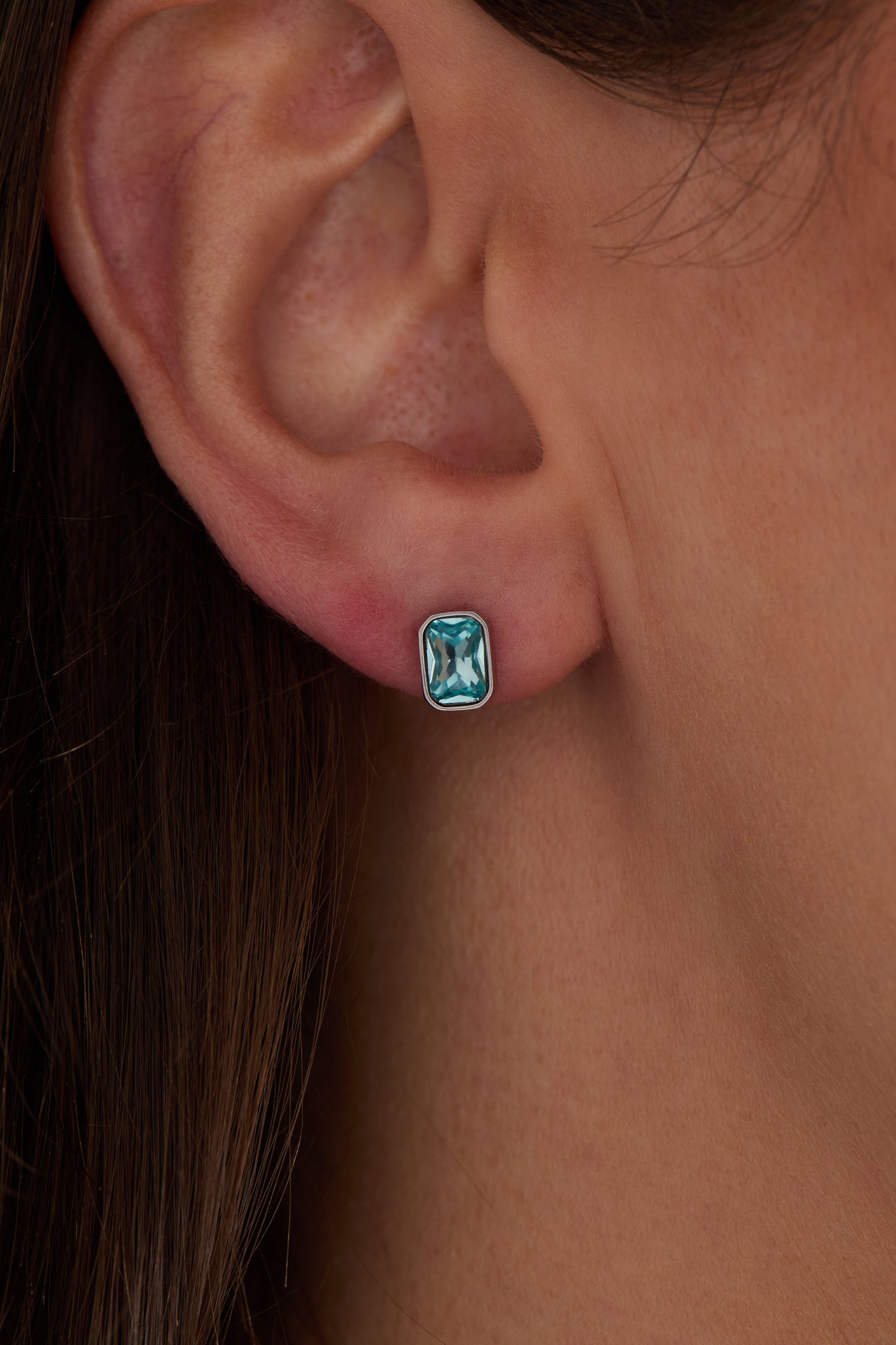 March Emerald-Cut Birthstone Stud ALEX AND ANI