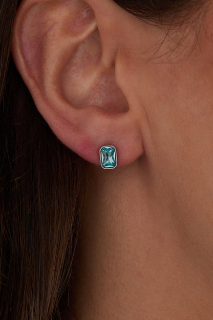 March Emerald-Cut Birthstone Stud ALEX AND ANI