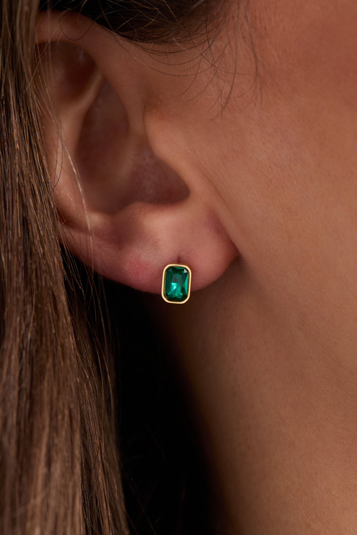 December Emerald-Cut Birthstone Stud Earrings ALEX AND ANI