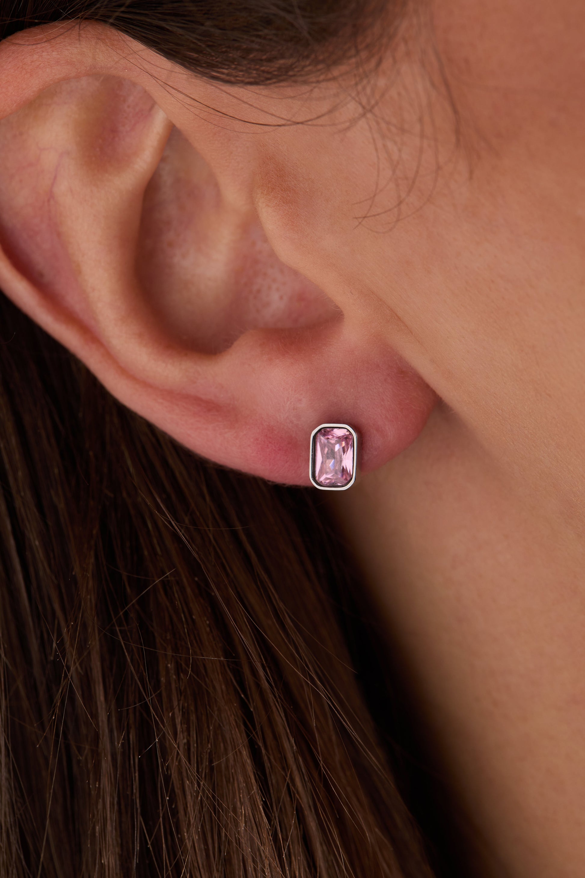 October Emerald-Cut Birthstone Stud Earrings ALEX AND ANI