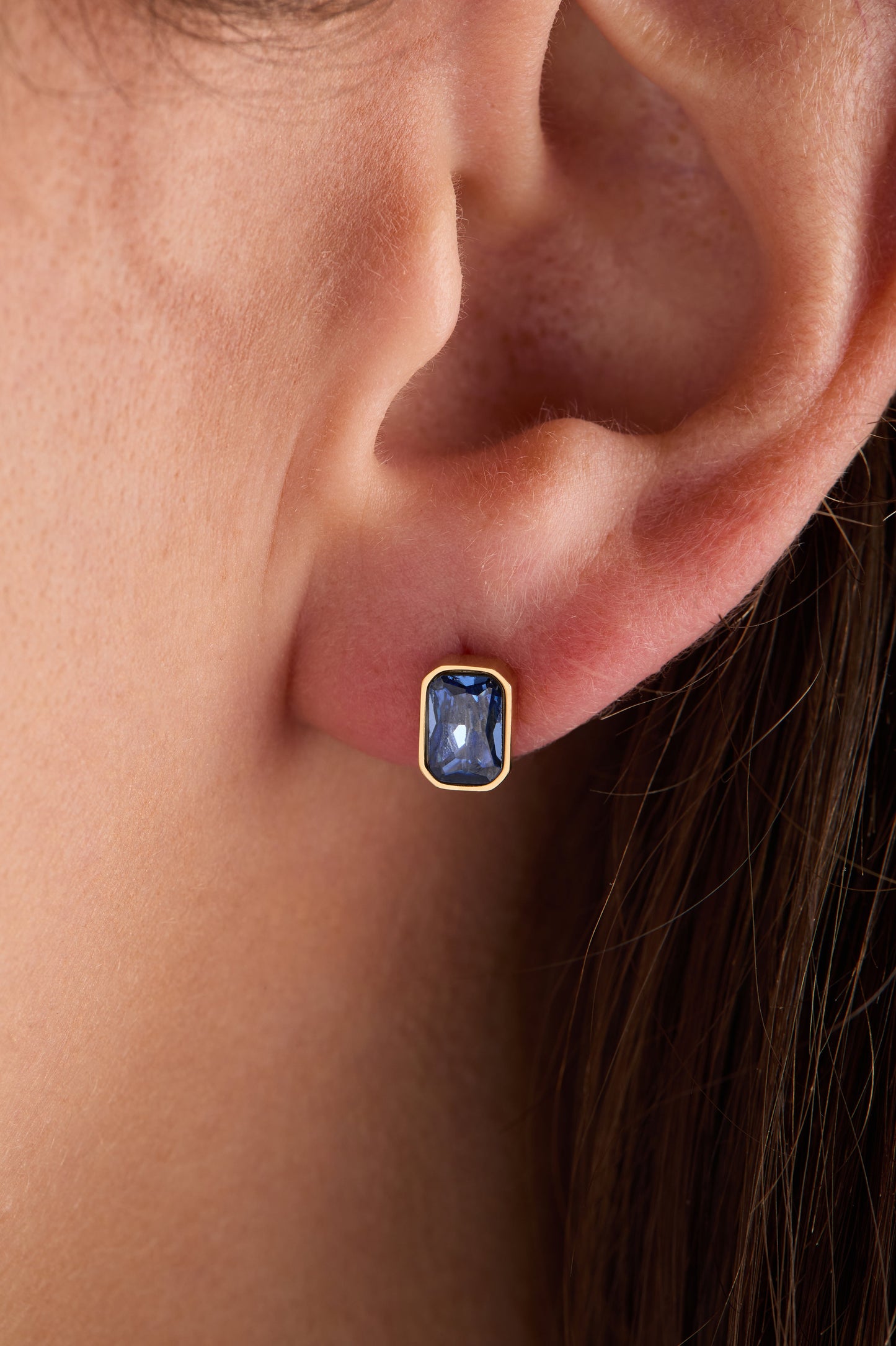 September Emerald-Cut Birthstone Stud Earrings ALEX AND ANI