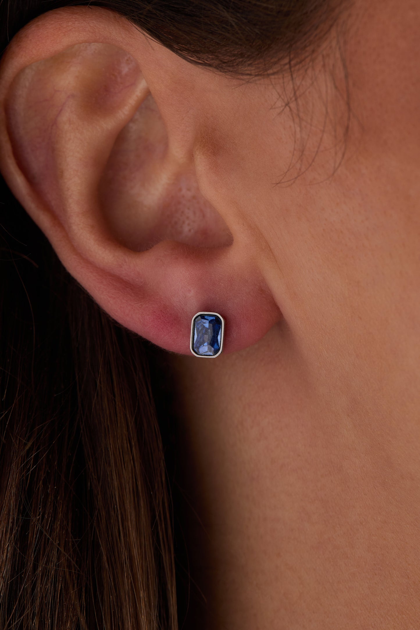 September Emerald-Cut Birthstone Stud Earrings ALEX AND ANI