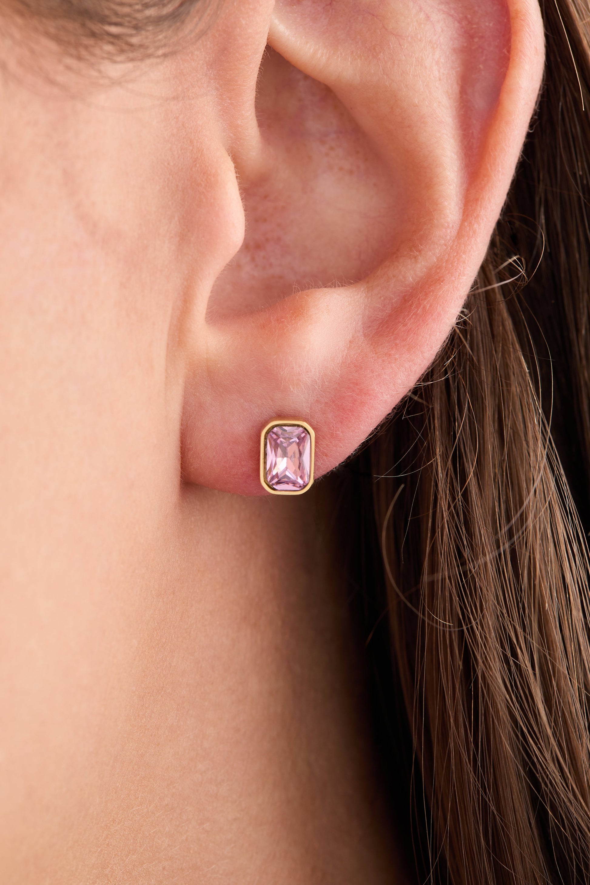 October Emerald-Cut Birthstone Stud Earrings ALEX AND ANI