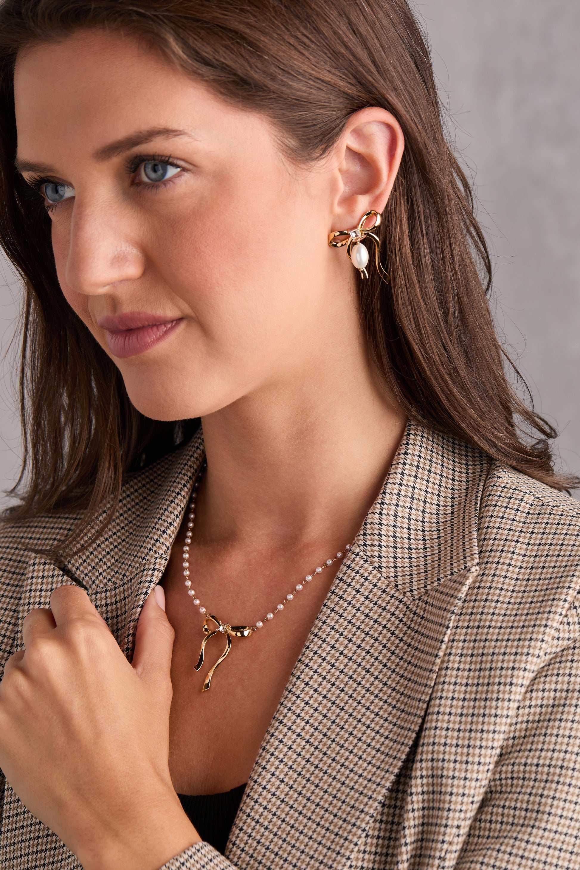 Bow Pearl Coquette Necklace ALEX AND ANI