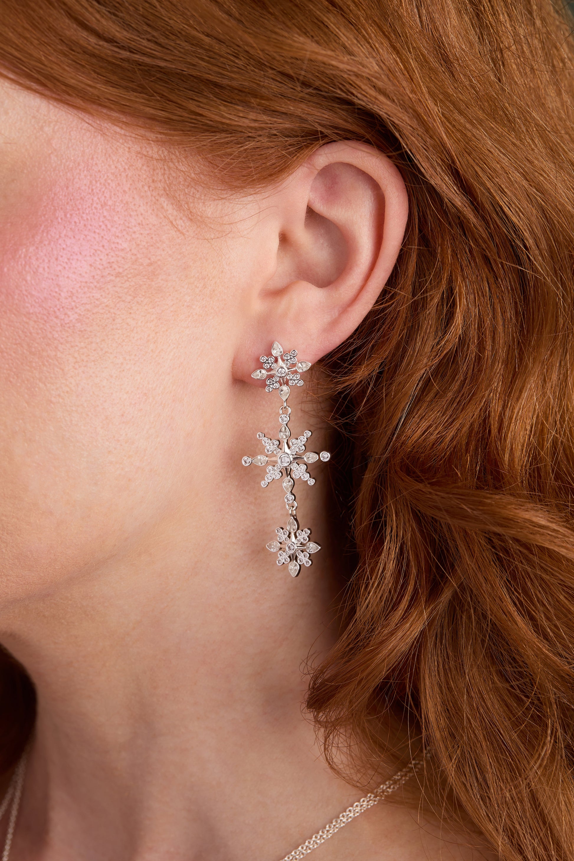 Crystal Snowflake Linear Earrings ALEX AND ANI