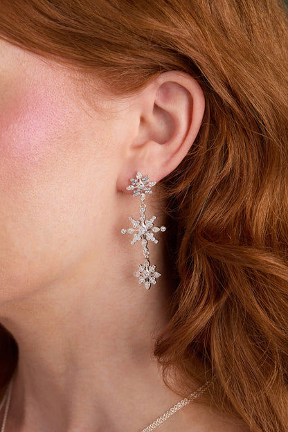 Crystal Snowflake Linear Earrings ALEX AND ANI