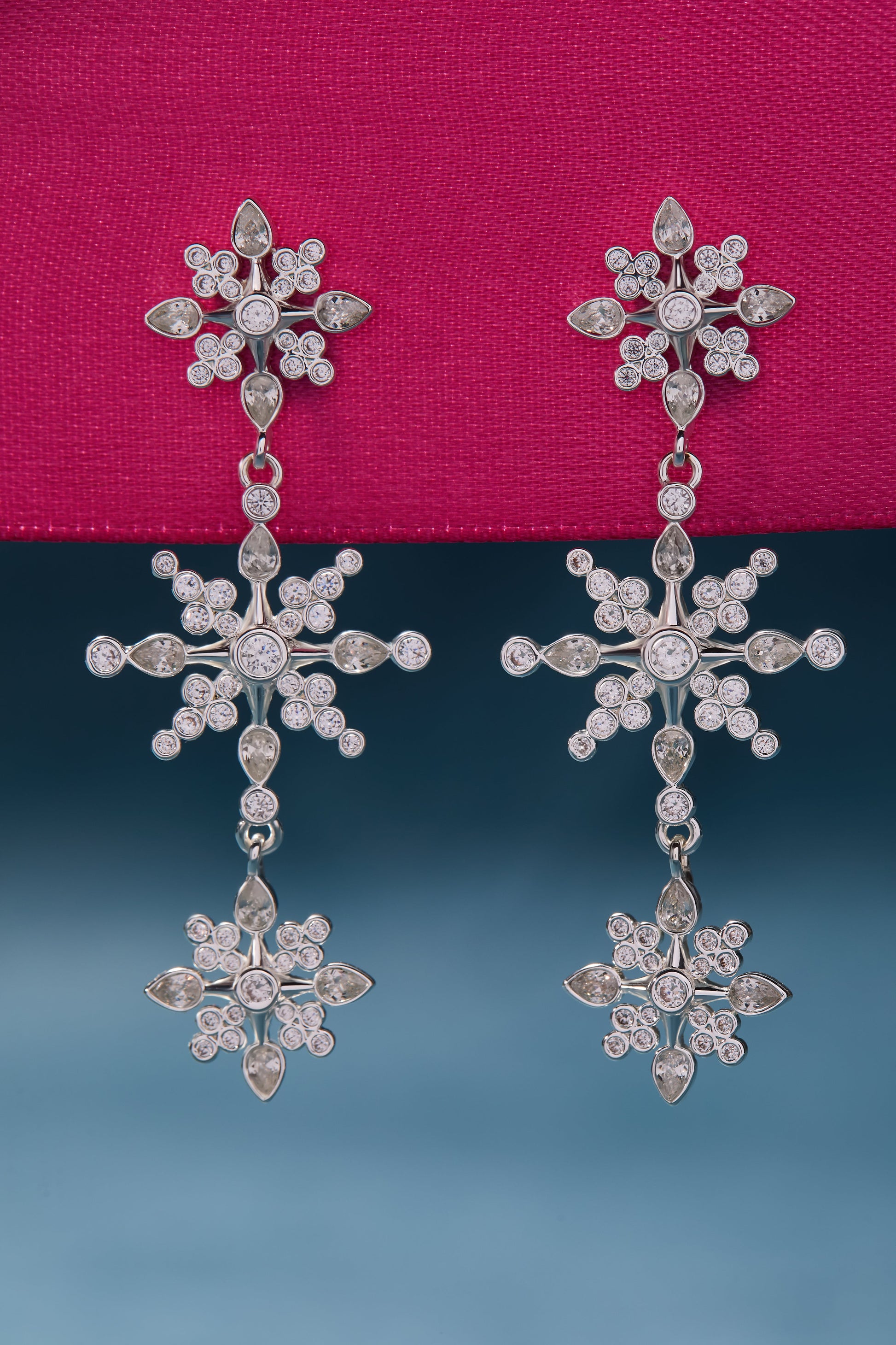 Crystal Snowflake Linear Earrings ALEX AND ANI