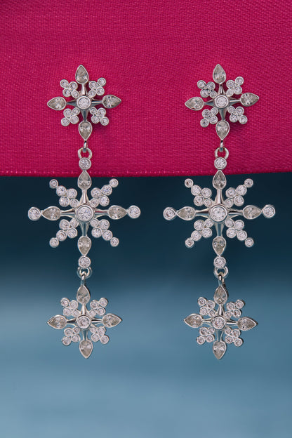 Crystal Snowflake Linear Earrings ALEX AND ANI