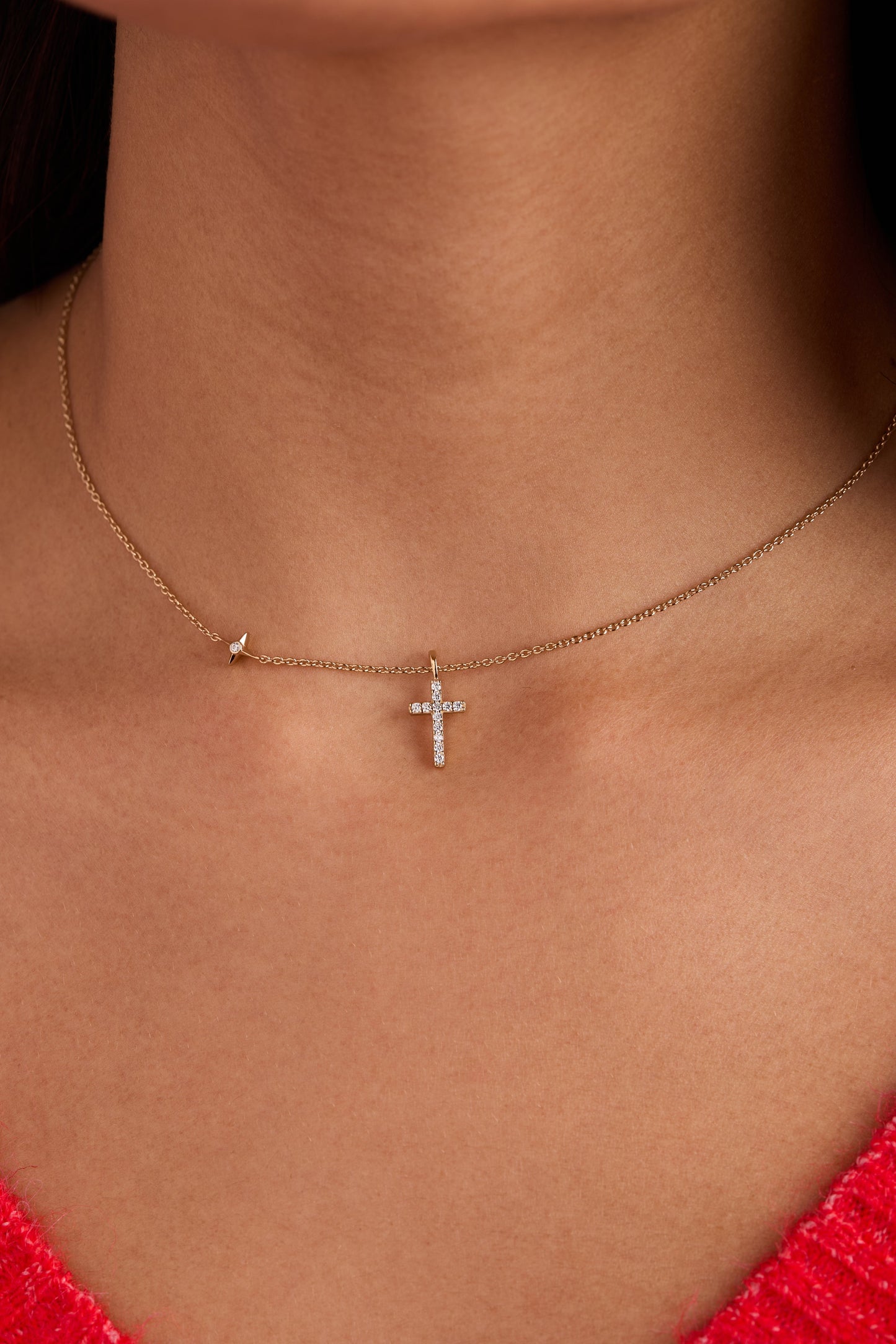 Cross Delicate Pave Crystal Pendant Necklace ALEX AND ANI