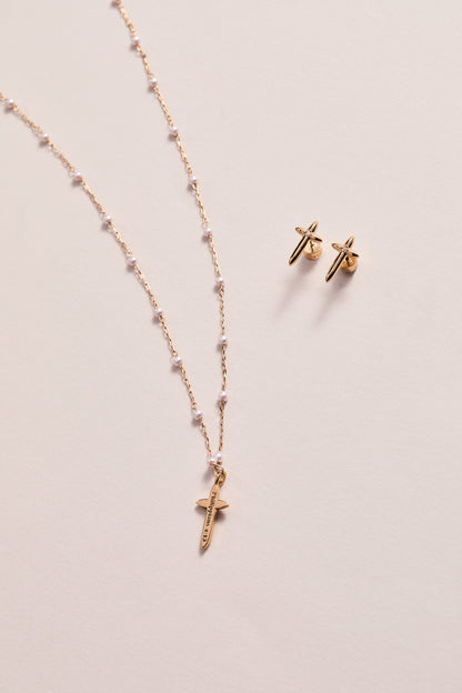 4:13 Cross Stud Earrings ALEX AND ANI