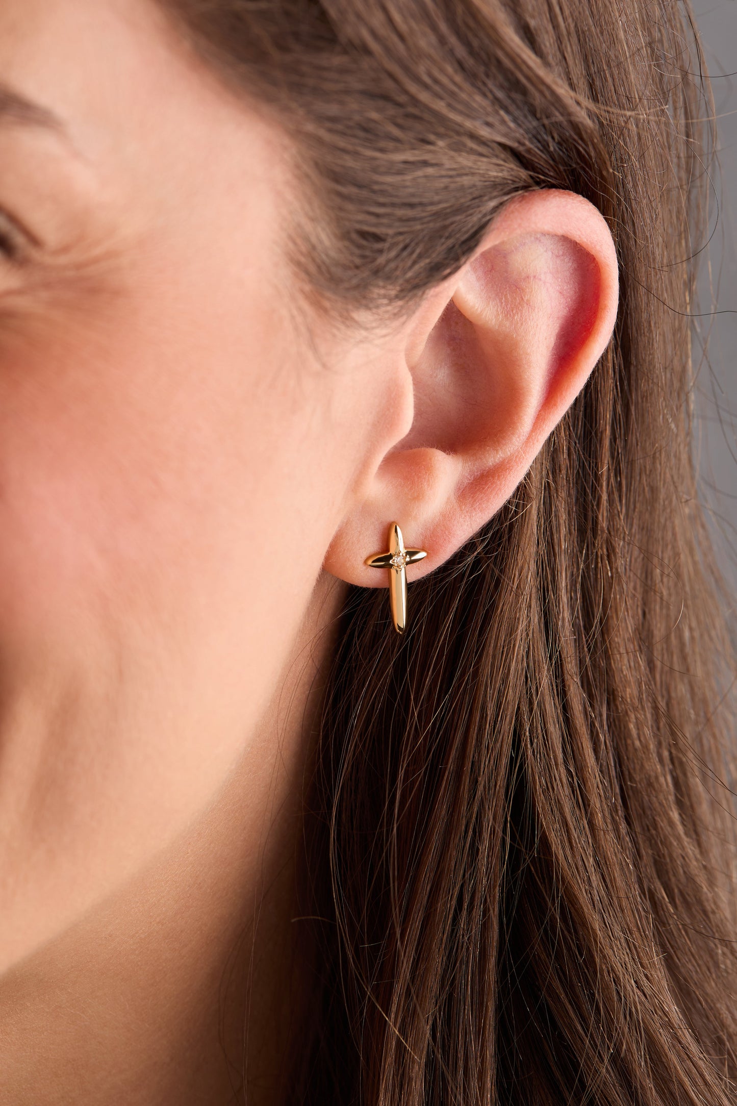 4:13 Cross Stud Earrings ALEX AND ANI